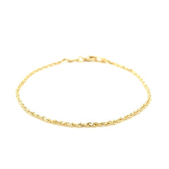 10k Yellow Gold Solid Diamond Cut Rope Bracelet (1.60 mm)