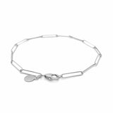 14k White Gold Wire Paperclip Bracelet  (2.70 mm)