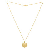 Baroque Round Pendant and Necklace in 14K Yellow Gold