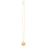Baroque Round Pendant and Necklace in 14K Yellow Gold