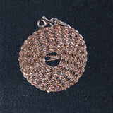 14k Rose Gold Solid Diamond Cut Rope Chain (1.6 mm)