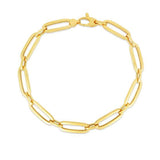 14k Yellow Gold 7 1/4 inch Bombay Paperclip Chain Bracelet (5.60 mm)