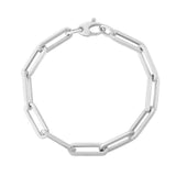 14K White Gold Extra Wide Paperclip Chain Bracelet