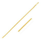 2.2mm 14k Yellow Gold Solid Diamond Cut Round Franco Bracelet