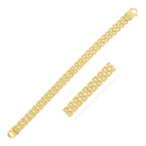 14k Yellow Gold High Polish Panther Link Bracelet (10.0mm)