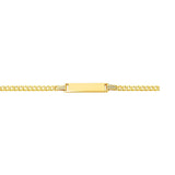 14k Yellow Gold Curb Link Style Childrens ID Bracelet (3.30 mm)