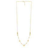 14k Yellow Gold Puff Heart Adjustable Necklace