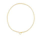 14k Yellow Gold Heart Element Paperclip Necklace