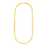 14k Yellow Gold Mens Paperclip Chain Necklace