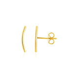 14k Yellow Gold Curve Climber Post Earrings