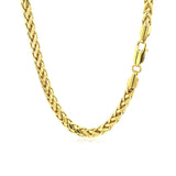 4.1mm 14k Yellow Gold Diamond Cut Round Franco Chain