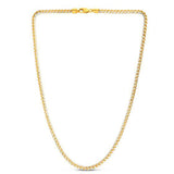 14k Yellow Gold Round Pave Franco Chain (4.00 mm)