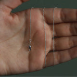 18k White Gold Diamond Cut Cable Link Chain (0.80 mm)