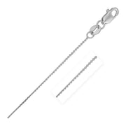 14k White Gold Cable Link Chain 0.5mm 