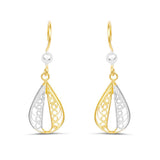 Woven Earrings, Handmade Wire Wrapped Two-Tone Sterling Silver Woven Earrings