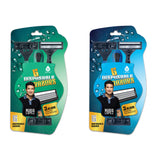 Mario Lopez 12 Disposable Razors Bundle - Green & Blue by Pursonic