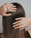 Silver Blue Marquis Eye Ring by Short & Suite