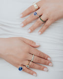 Silver Light Saphire Chunky Gem Ring by Short & Suite