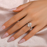 Moissanite 4.0 Ct Pavé Oval Cut Engagement Rings For Women