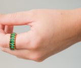 Green Stone Gold Eternity Ring by Short & Suite