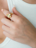 Yellow Oval Stone Gold Ring by Short & Suite