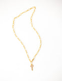 Pave Key Gold Choker Necklace by Short & Suite