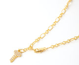 Pave Key Gold Choker Necklace by Short & Suite