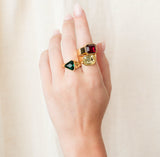 Yellow Chunky Stone Gold Ring by Short & Suite