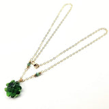 Dark Green Sparkly Crystal Lucky Clover Necklace by Alexa Martha Designs