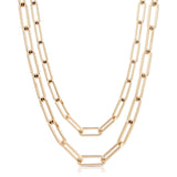 Double Large Elongated Link Chain Necklace by eklexic