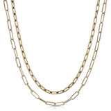 Double Medium & Elongated Link Chain Necklace by eklexic