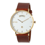 Arvo Awristacrat Watch-Gold-Saddle Leather Band by Arvo