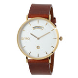Arvo Awristacrat Watch-Gold-Saddle Leather Band by Arvo