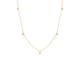 Diamond Multi Dangling Bezel Necklace 14K by By Adina Eden