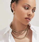 Triple Layer Curb Chain Necklace by eklexic