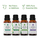 Pursonic 4-Pack Pure & Natural Essential Oils Collection – Eucalyptus, Lavender, Tea Tree, and Peppermint by Pursonic