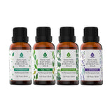 Pursonic 4-Pack Pure & Natural Essential Oils Collection – Eucalyptus, Lavender, Tea Tree, and Peppermint