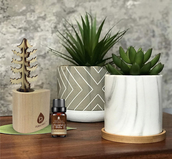 3D Wooden Standard Tree Reed Diffuser with Lavender Essential Oil ...