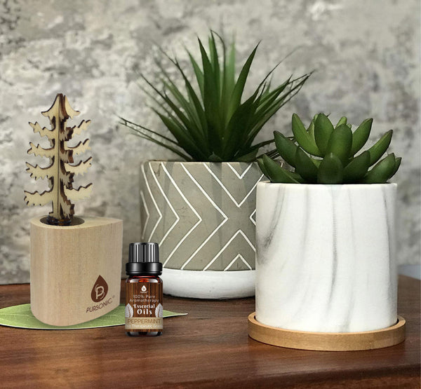 3D Wooden Standard Tree Reed Diffuser with Peppermint Essential Oil ...