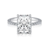 Rodiffy Moissanite 3.5 Ct Radiant Cut White Gold Engagement Ring For Women