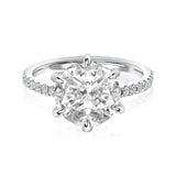 Rodiffy Moissanite 3.0 Ct Round Cut 6 Prong Promise Rings For Women