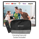 Emerson 210" Home Theater LCD Projector Combo with Screen and Carry Case