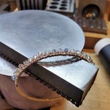 Two Metal  Embossed Wire Wrapped Crystal Bangle by Alexa Martha Designs