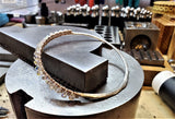 Two Metal  Embossed Wire Wrapped Crystal Bangle by Alexa Martha Designs