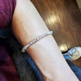 Two Metal  Embossed Wire Wrapped Crystal Bangle by Alexa Martha Designs