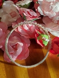 Two Metal  Embossed Wire Wrapped Crystal Bangle by Alexa Martha Designs