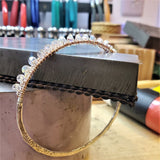 Two Metal  Embossed Wire Wrapped Crystal Bangle by Alexa Martha Designs