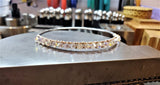 Two Metal  Embossed Wire Wrapped Crystal Bangle by Alexa Martha Designs