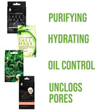 Ultimate Skincare Bundle: Charcoal Sheet Mask + Tea Tree Sheet Mask + Cucumber Sheet Masks +  Cleansing Charcoal Nose Pore Strip by Pursonic