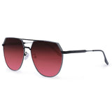 Farrah - Black Frame Ruby Lens Square Aviator Sunglasses by TopFoxx